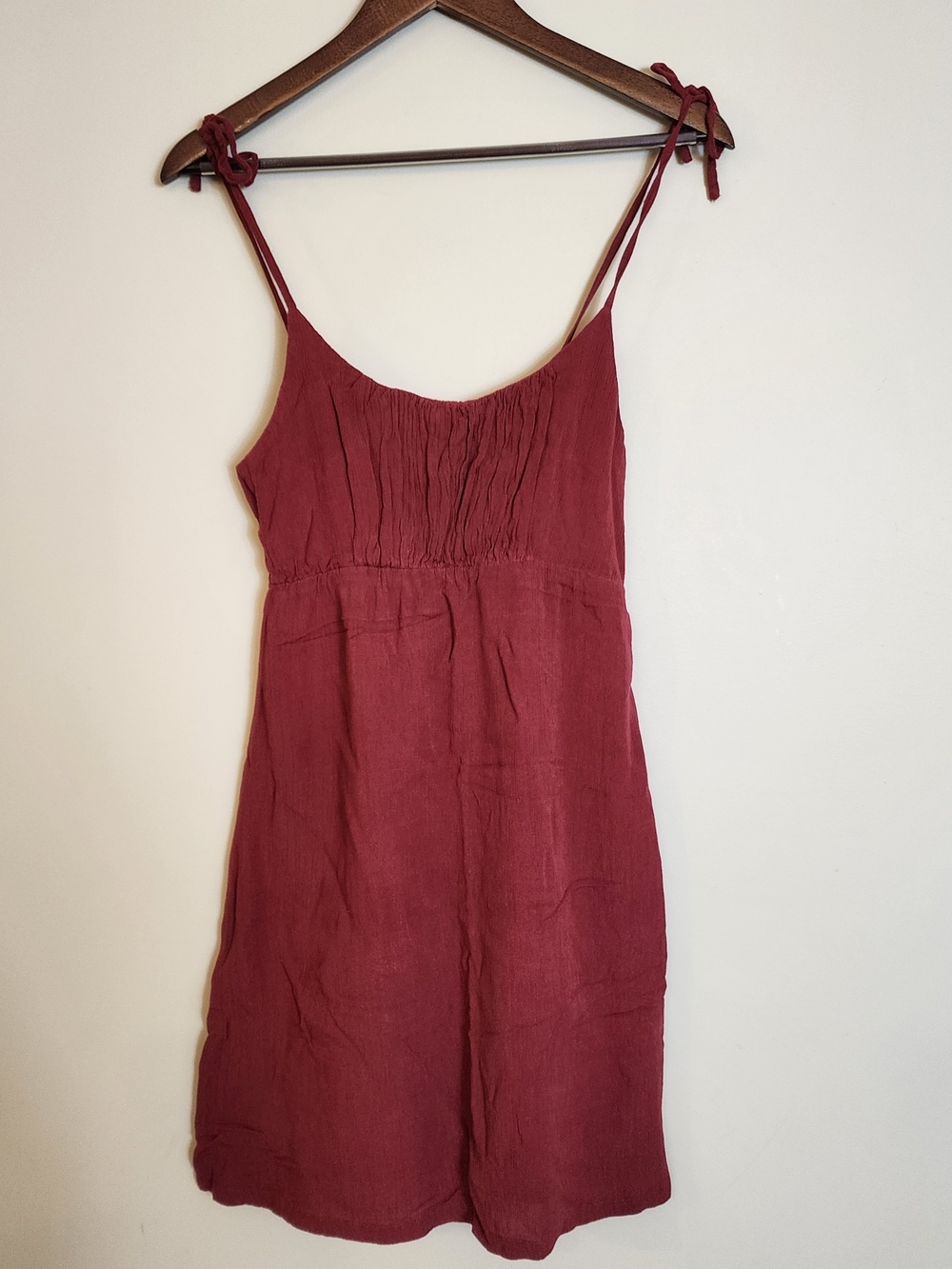 Retrod Sleeveless Tie Shoulder Strap Babydoll Dress Size XS Deep Red
